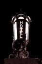 Hotel Lamp Word Black White Inn Resort Motel Metal Frame Light N