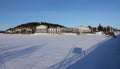 Hotel Lappland on Umeaalven river in Lycksele in winter in Sweden