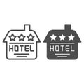 Hotel line and glyph icon. House vector illustration isolated on white. Building outline style design, designed for web Royalty Free Stock Photo