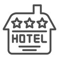 Hotel line icon. House vector illustration isolated on white. Building outline style design, designed for web and app Royalty Free Stock Photo