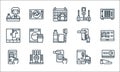 Hotel line icons. linear set. quality vector line set such as key card, hand, smartphone, smartphone, location, clothes, keycard,