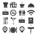 Hotel line icons set Royalty Free Stock Photo