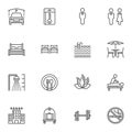 Hotel line icons set