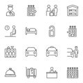 Hotel line icons set Royalty Free Stock Photo