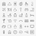 Hotel Line Icons Set Royalty Free Stock Photo