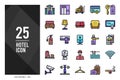 25 Hotel Lineal Color icon pack. vector illustration