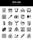 25 Hotel Lineal Fill icons Pack vector illustration