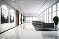 Hotel lobby interior, modern style. Neural network AI generated Royalty Free Stock Photo