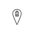 Hotel location pin outline icon