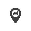 Hotel location pin vector icon