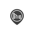 Hotel location pointer vector icon