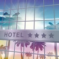 Hotel Lodging Showing Holiday Vacation 3d Illustration