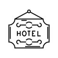 Hotel logo line icon, concept sign, outline vector illustration, linear symbol. Royalty Free Stock Photo