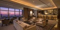 Hotel lounge interior in the evening Royalty Free Stock Photo