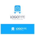 Hotel, Luggage, Trolley, Bag Blue Logo vector Royalty Free Stock Photo