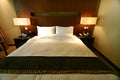 Hotel luxury bedroom double bed Royalty Free Stock Photo