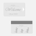 Hotel magnetic stripe key card - front and back, vector template