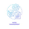 Hotel management blue gradient concept icon