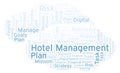 Hotel Management word cloud, made with text only. Royalty Free Stock Photo
