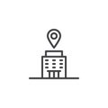 Hotel map pointer outline icon