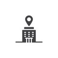 Hotel map pointer vector icon