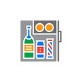 Hotel mini fridge bar icon vector, filled flat sign, solid colorful pictogram isolated on white.