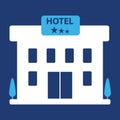Hotel, monochrome hotel icon, original, three star hotel design icon. Vector illustration.