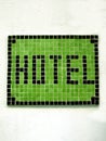 Hotel mosaic sign