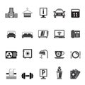 Hotel, motel and accommodation icons