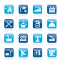 Hotel and motel icons Royalty Free Stock Photo