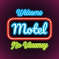 Hotel motel neon sign plank for hotel business. vector Royalty Free Stock Photo