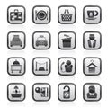 Hotel and motel services icons Royalty Free Stock Photo