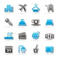 Hotel, motel and travel icons Royalty Free Stock Photo