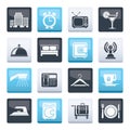 Hotel, motel and travel icons Royalty Free Stock Photo