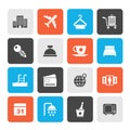 Hotel, motel and travel icons Royalty Free Stock Photo