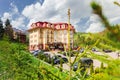 Hotel in the mountains in the spring Royalty Free Stock Photo