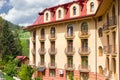 Hotel in the mountains in the spring Royalty Free Stock Photo