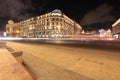 Hotel National and Tverskaya street in Moscow by night Royalty Free Stock Photo