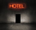 Hotel neon sign in the night Royalty Free Stock Photo