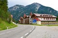 Hotel next to the road towards Toblach in SÃÂ¼dtirol region of Italy