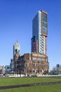 Hotel Ney York with Montevideo Tower at Kop van Zuid, Rotterdam, Netherlands
