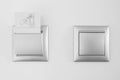 Hotel open room card system with light switch white wall