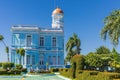 CIENFUEGOS, CUBA - JANUARY 10, 2021: Hotel Palacio Azul, an ecletic style palace in Cienfuegos, Cuba