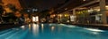 Hotel Pool at Night Royalty Free Stock Photo