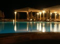 Hotel pool at night 2 Royalty Free Stock Photo