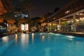 Hotel Pool at Night Royalty Free Stock Photo