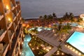 Hotel pool at night Royalty Free Stock Photo