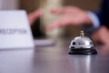 Hotel reception bell at the counter Royalty Free Stock Photo