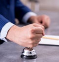 Hotel reception bell at the counter Royalty Free Stock Photo