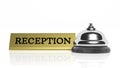 Hotel reception bell and Reception card Royalty Free Stock Photo